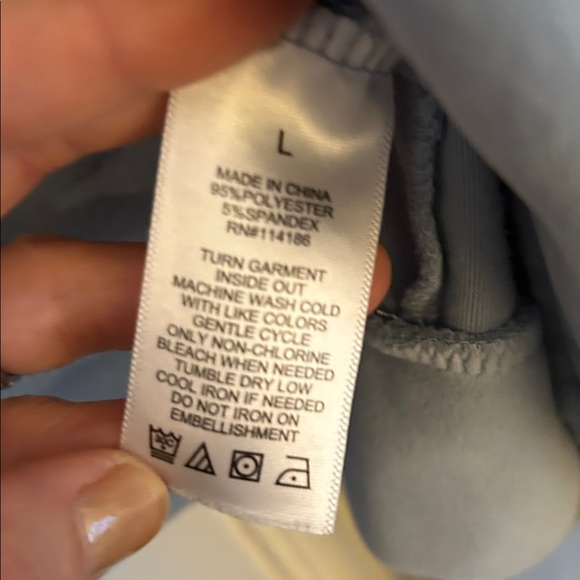 Juicy Couture Large Baby Blue Y2K Velour Sequined Gem Hoodie Track Jacket - Picture 6 of 6